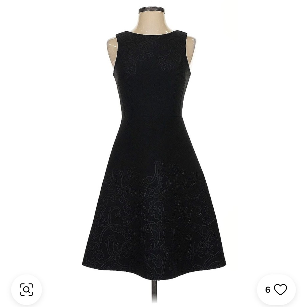 Vera Wang Black Mini A-line Halter Cocktail Dress